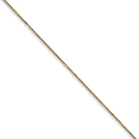 0.65mm, 14k Yellow Gold, Round Snake Chain Necklace