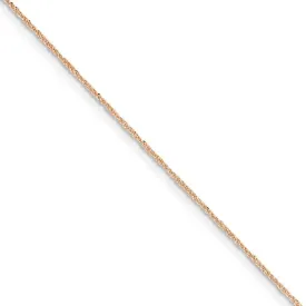 0.7mm, 14k Rose Gold, Diamond Cut Ropa Chain Necklace