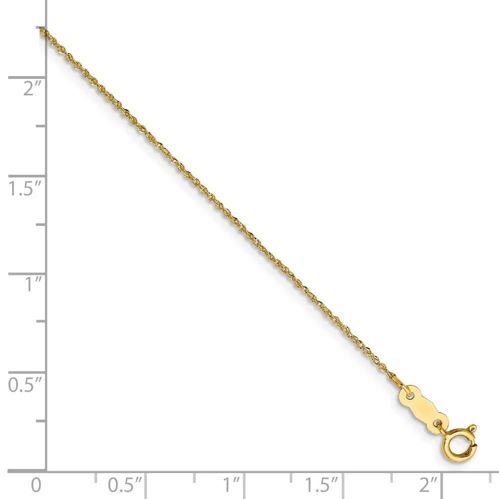 0.7mm, 14k Yellow Gold, Ropa Chain Necklace