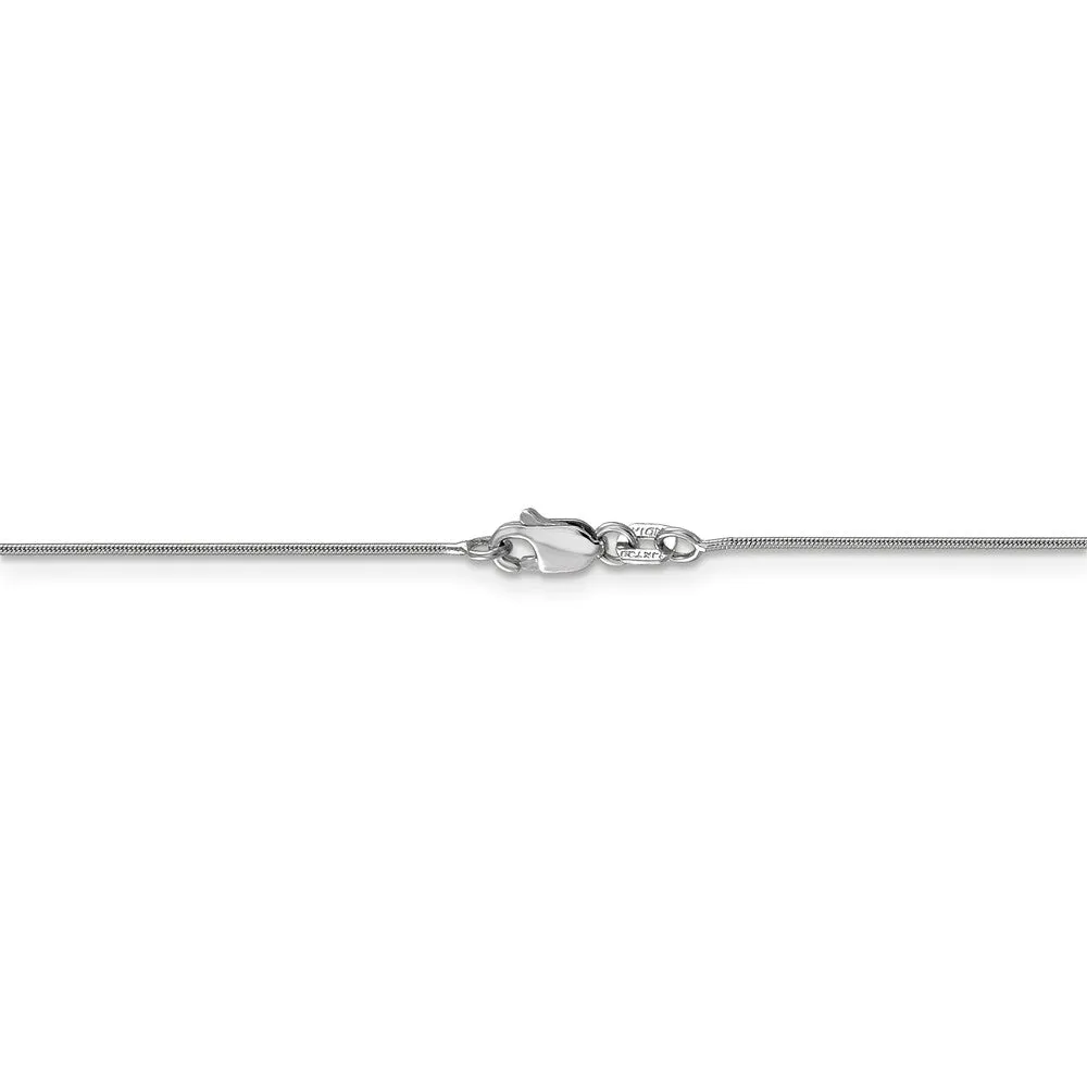 0.8mm, 14k White Gold, Round Snake Chain Necklace