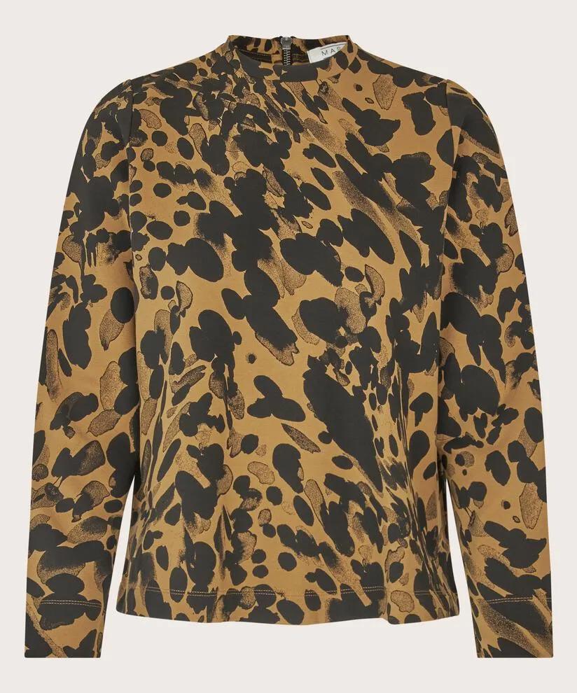 1008116 MaBillie Jersey Print Top - Dijon