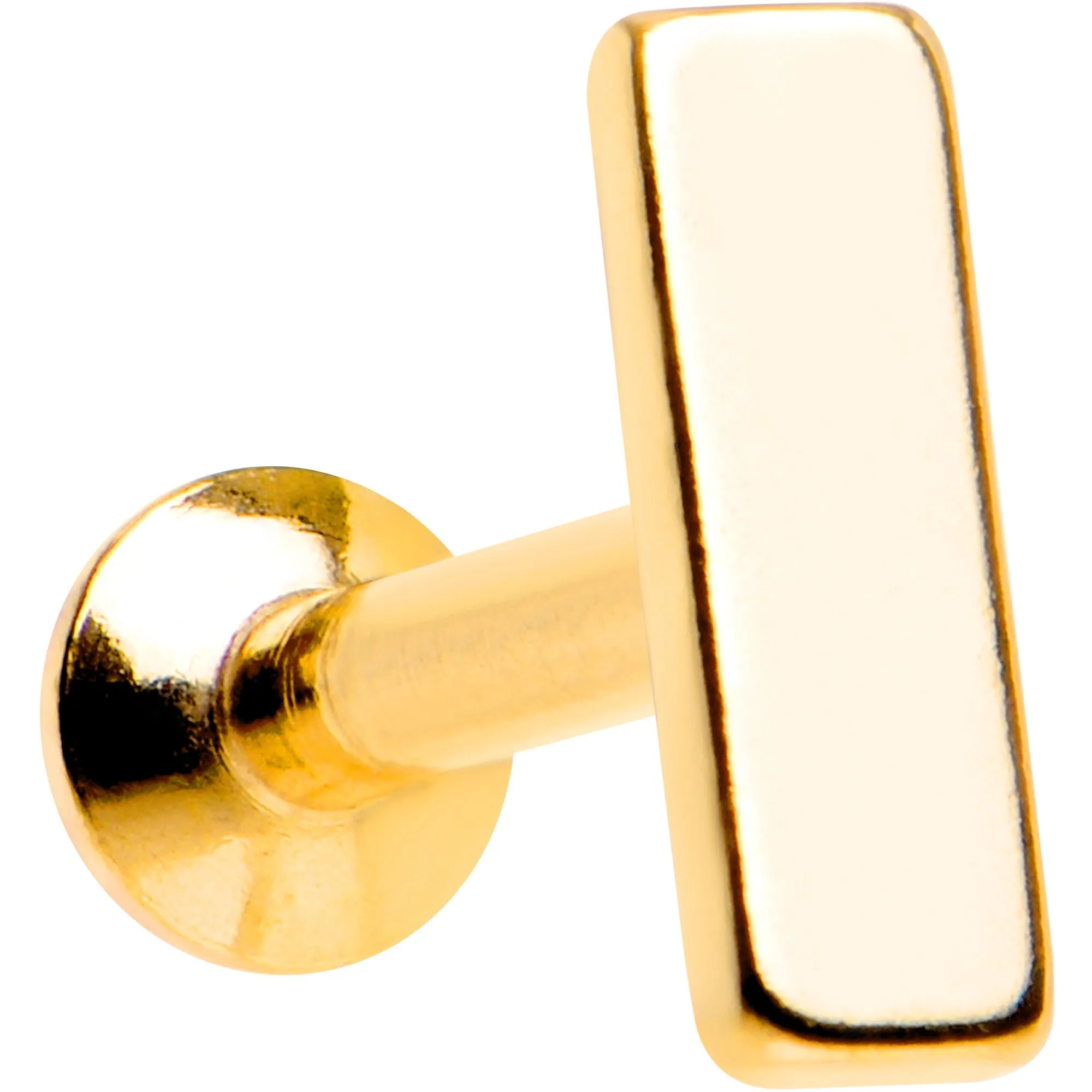 1/4 6mm Gold IP Rectangle Internal Thread Daith Cartilage Tragus