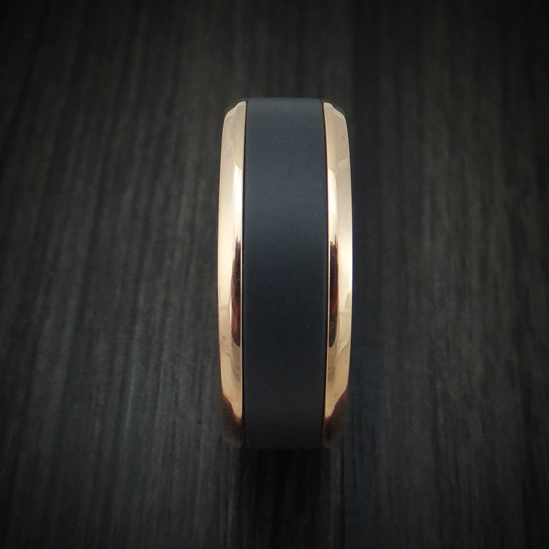 14K Gold and Black Titanium Men's Ring