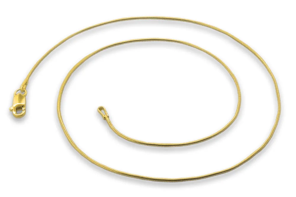 14K Gold Plated Sterling Silver Snake Chain 0.9MM