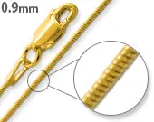 14K Gold Plated Sterling Silver Snake Chain 0.9MM