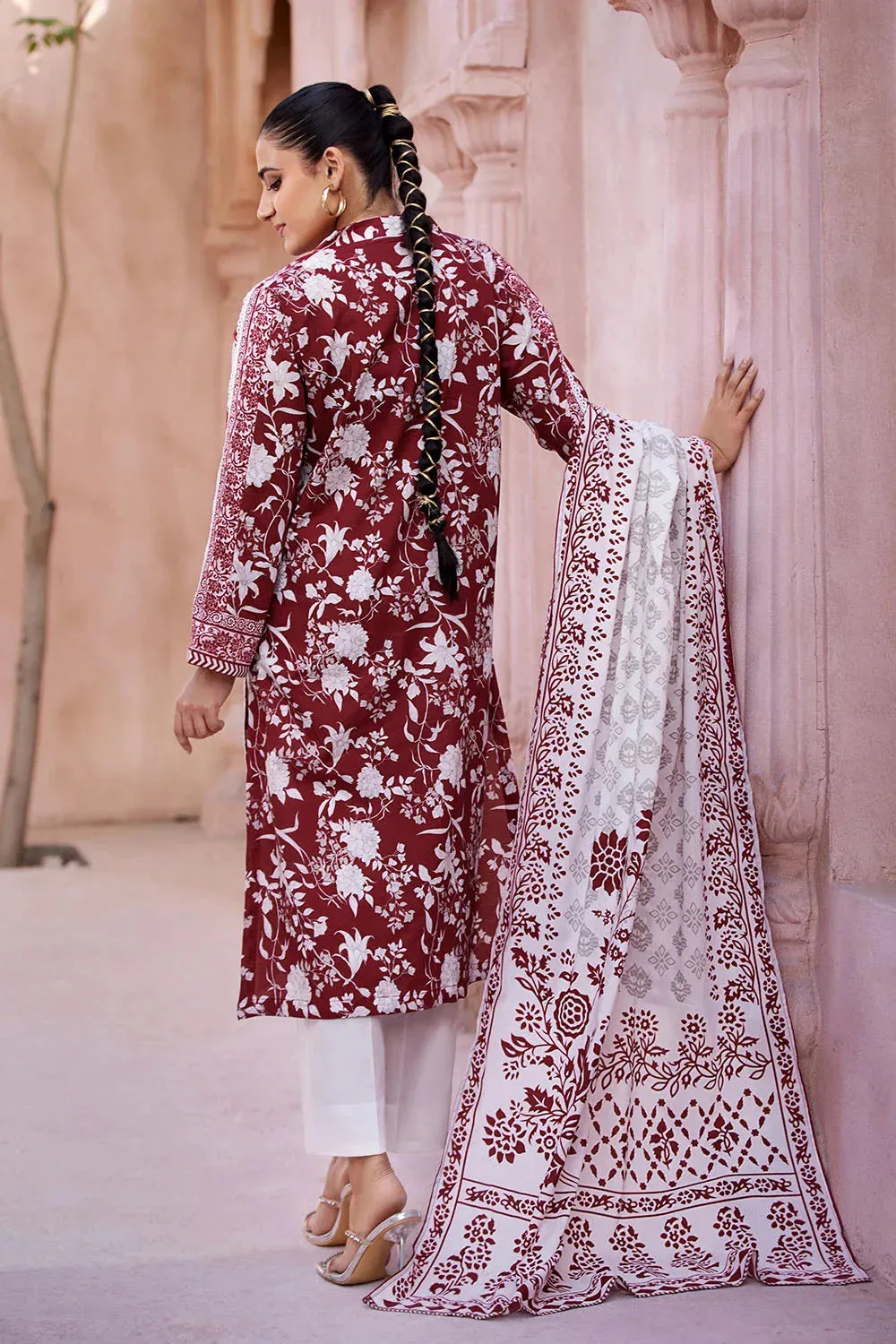 2PC Unstitched Printed Lawn Shirt and Dupatta KSD-2661