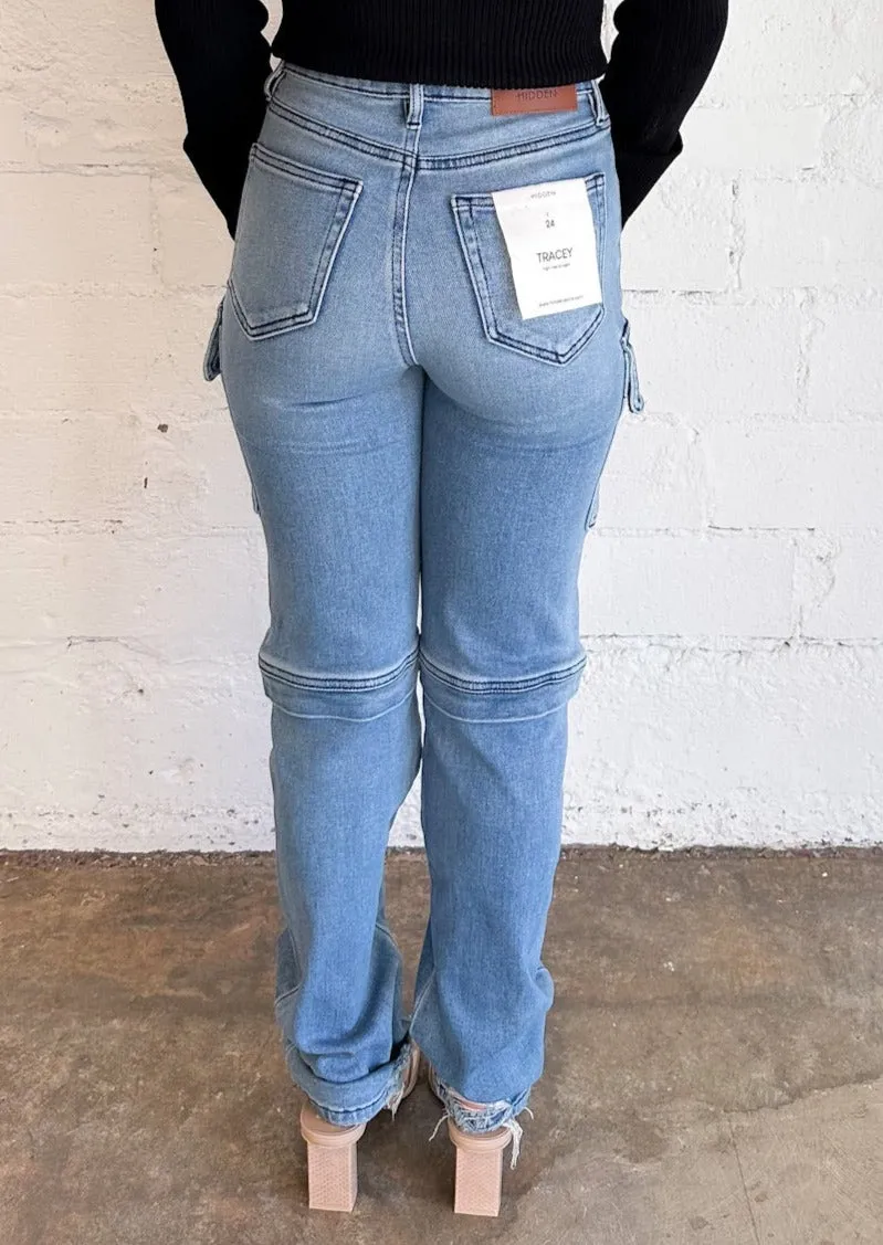 32" Inseam Tracy Cargo Straight Jeans