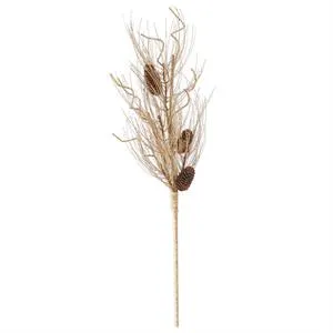 34 Inch Brown Long Needle Pine Branch w/Pineco
