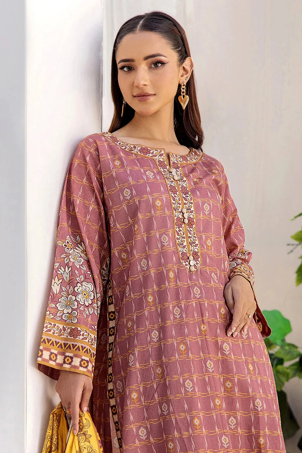 3PC Printed Unstitched Lawn Suit KLA-2408