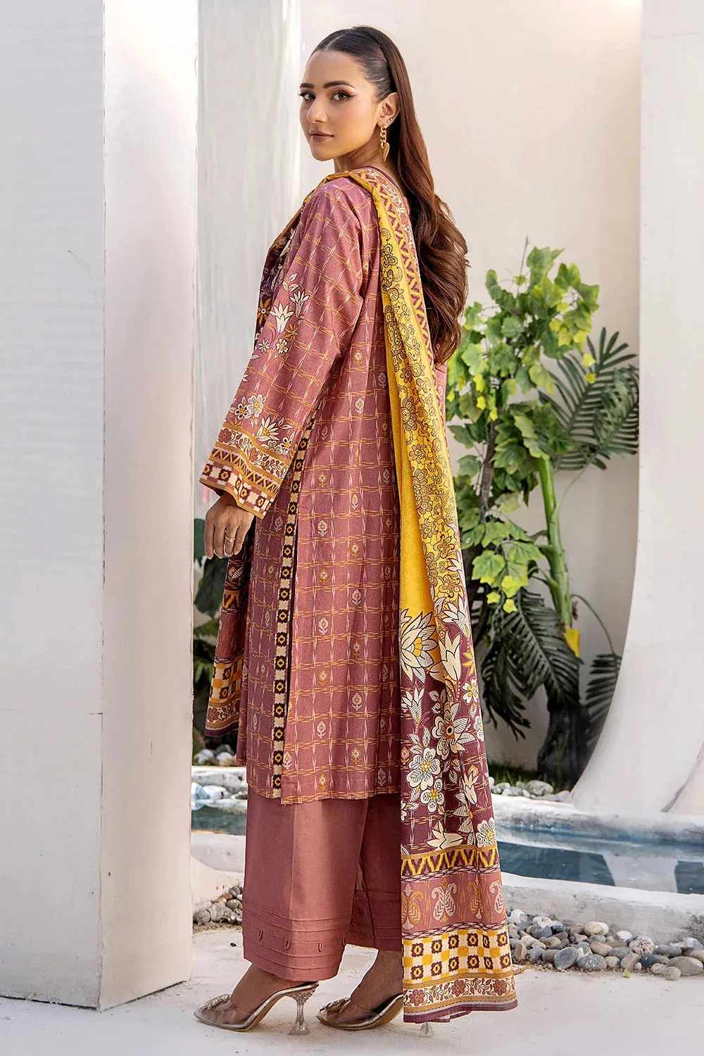 3PC Printed Unstitched Lawn Suit KLA-2408