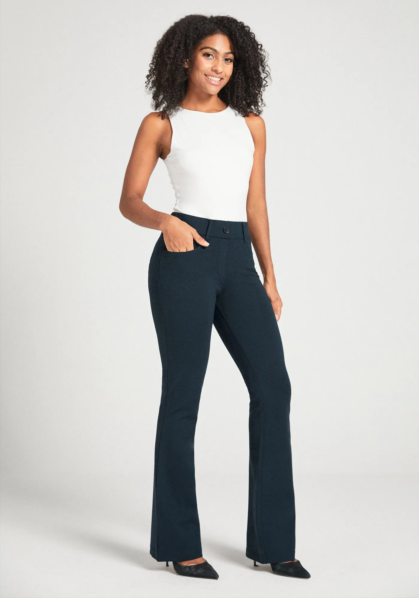 7-Pocket Dress Pant Yoga Pant | Bootcut (Navy)