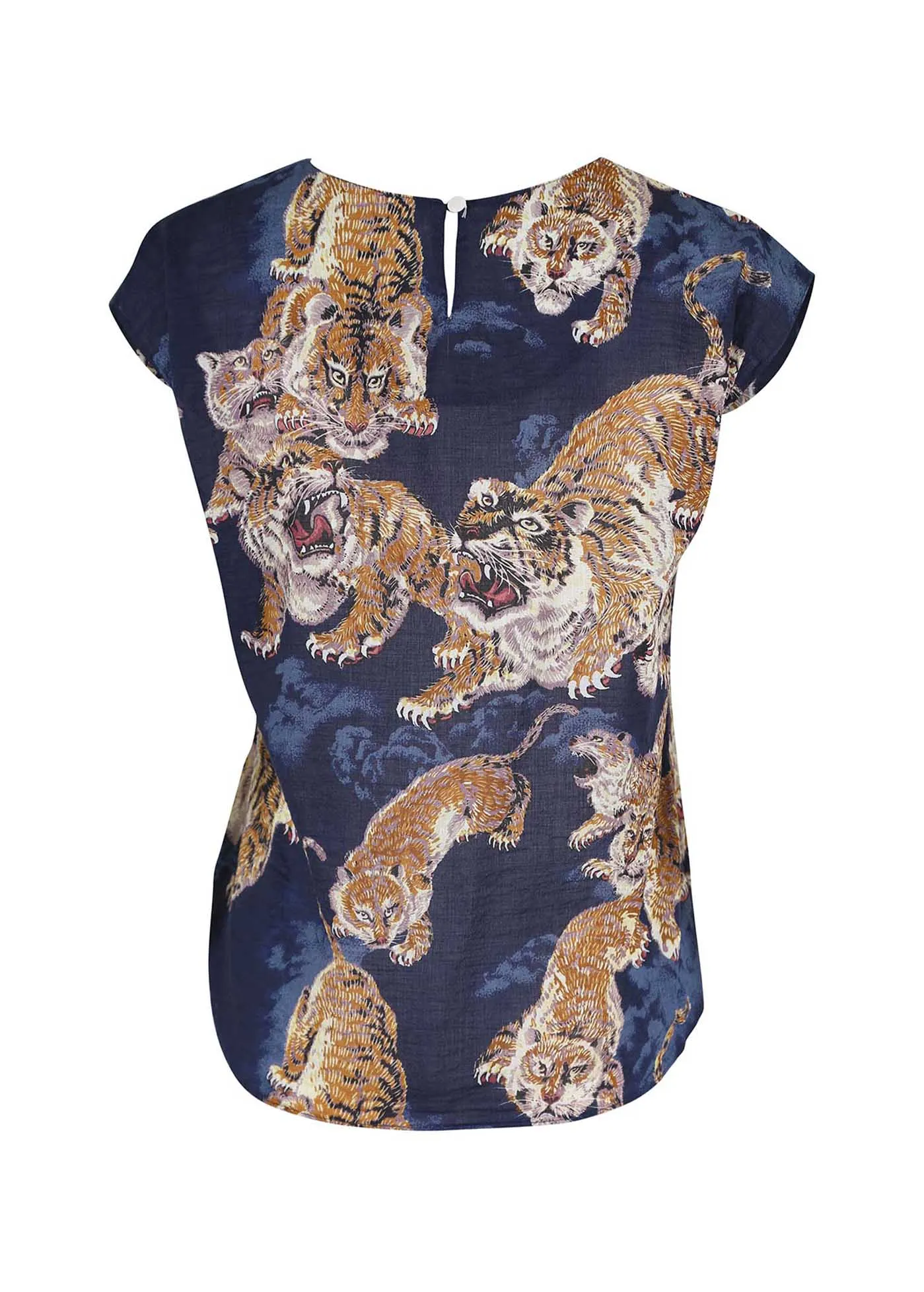 99 Tigers Tee Blue in Seersucker