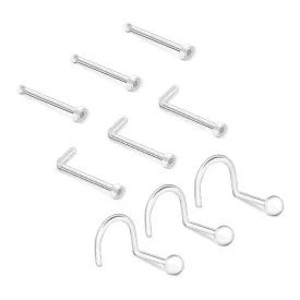 9PCS 20G Acrylic Nose Stud Nose Retainer