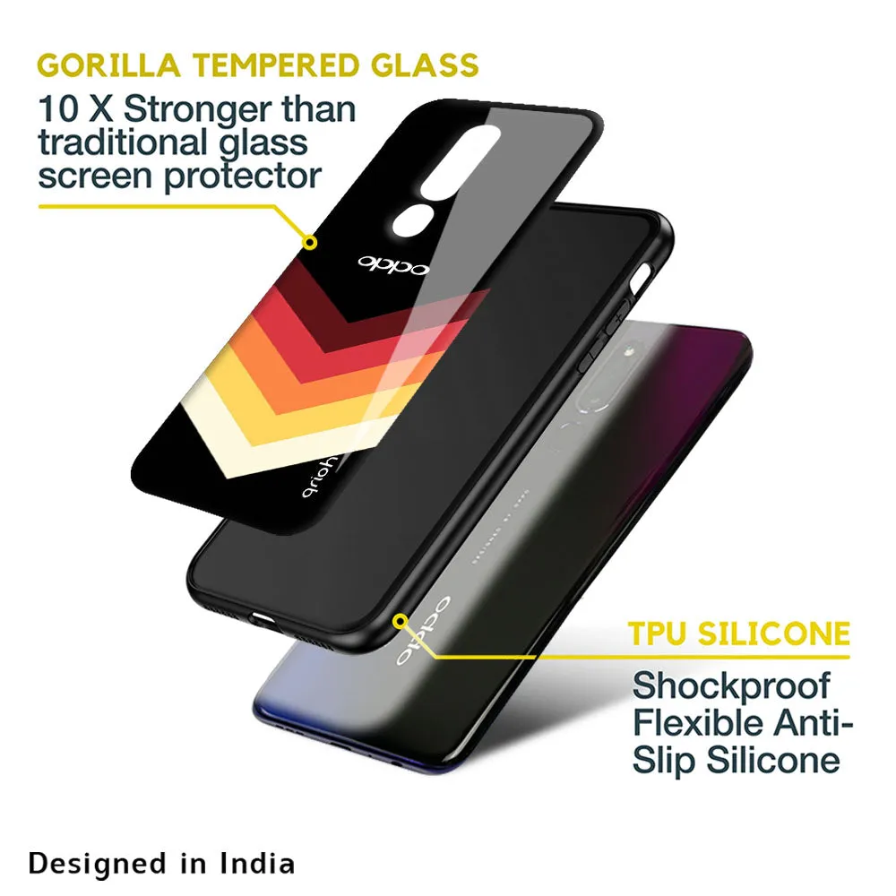 Abstract Arrow Pattern Glass Case For Oppo F19 Pro