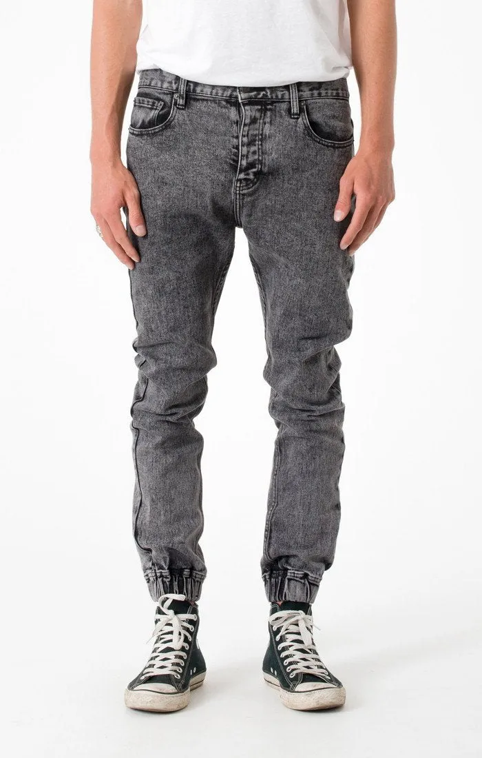 Afends Mens RECLAIM - BLACK ACID - denim pant