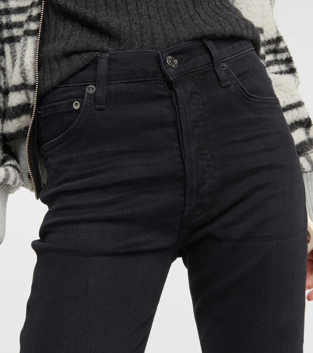 Agolde high waisted nico jeans, black