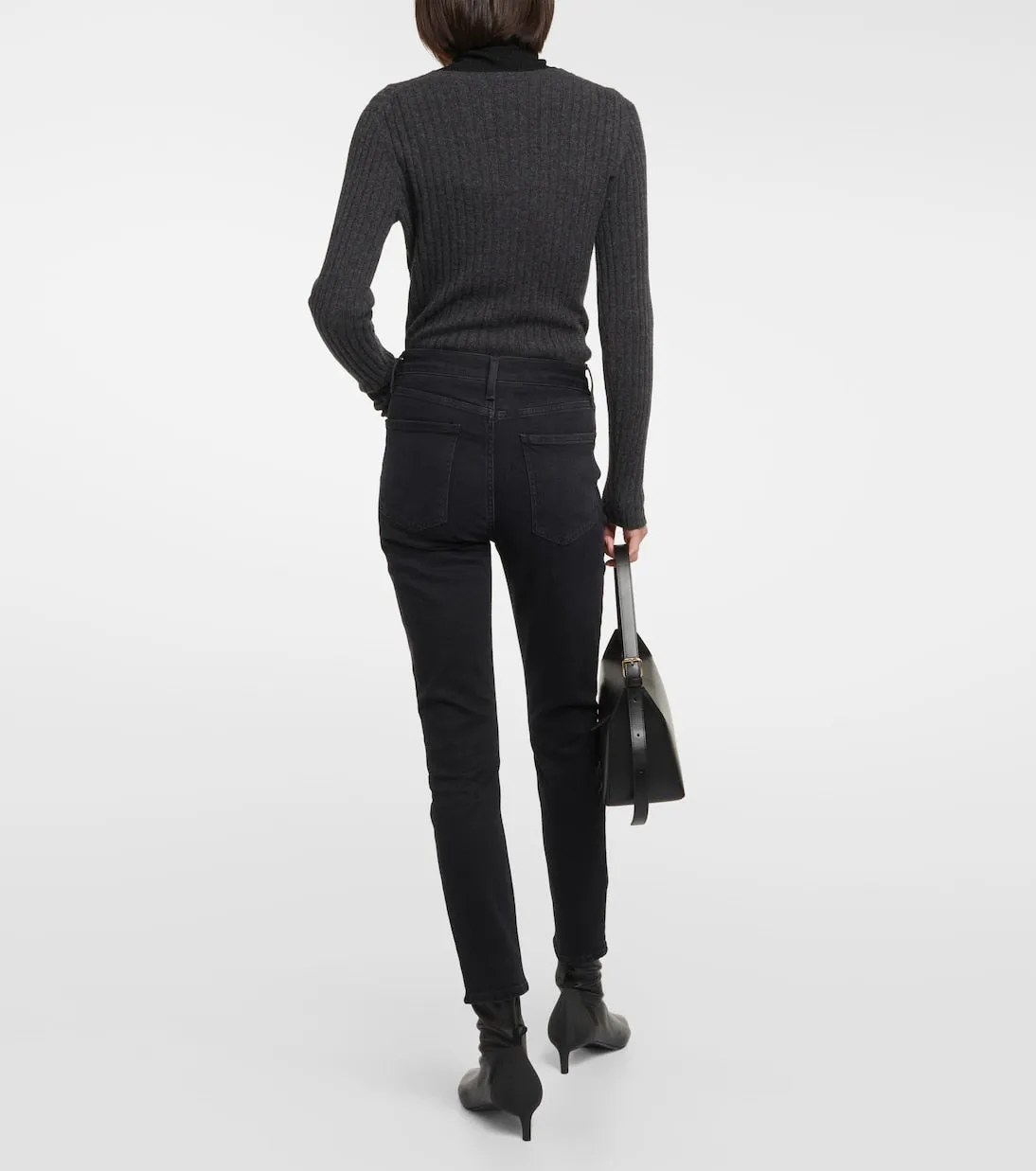 Agolde high waisted nico jeans, black