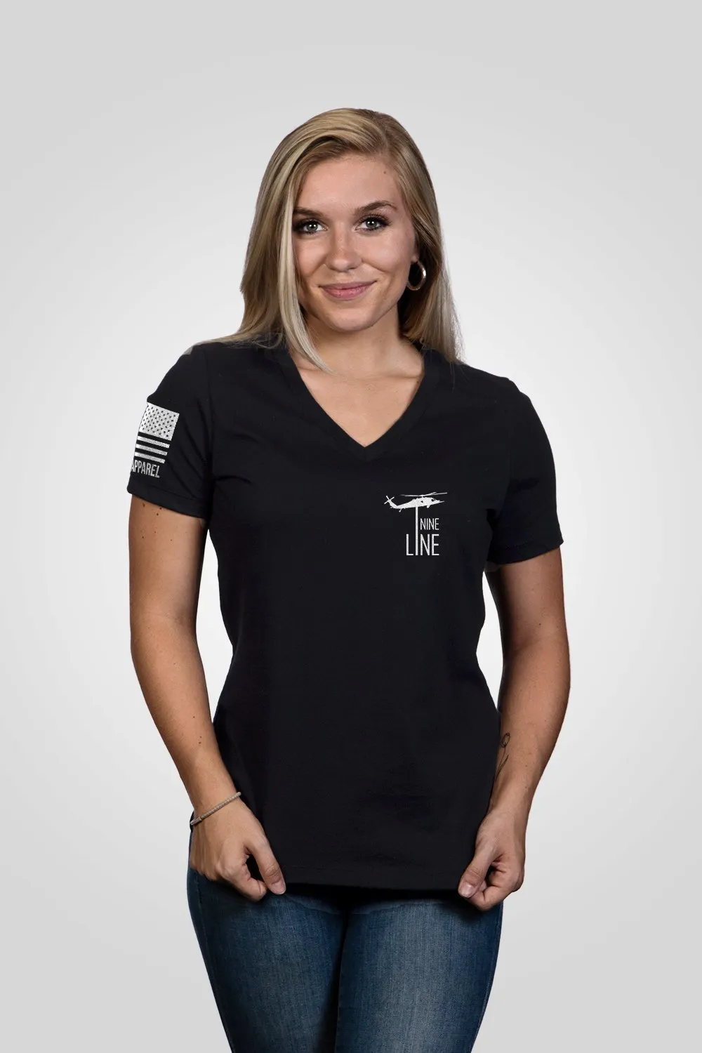 American Flag Schematic - Women's Relaxed Fit V-Neck Shirt