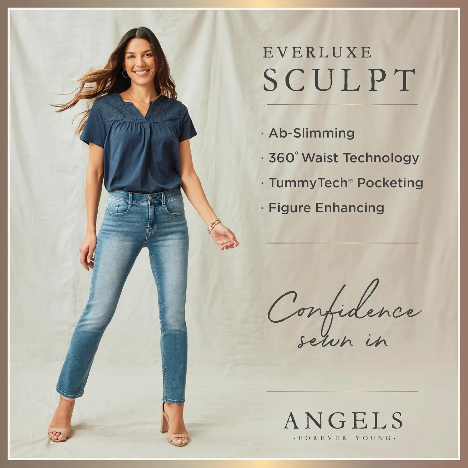 Angels Forever Young Women's Forever Deep Roll Cuff Ankle High-Rise Jeans