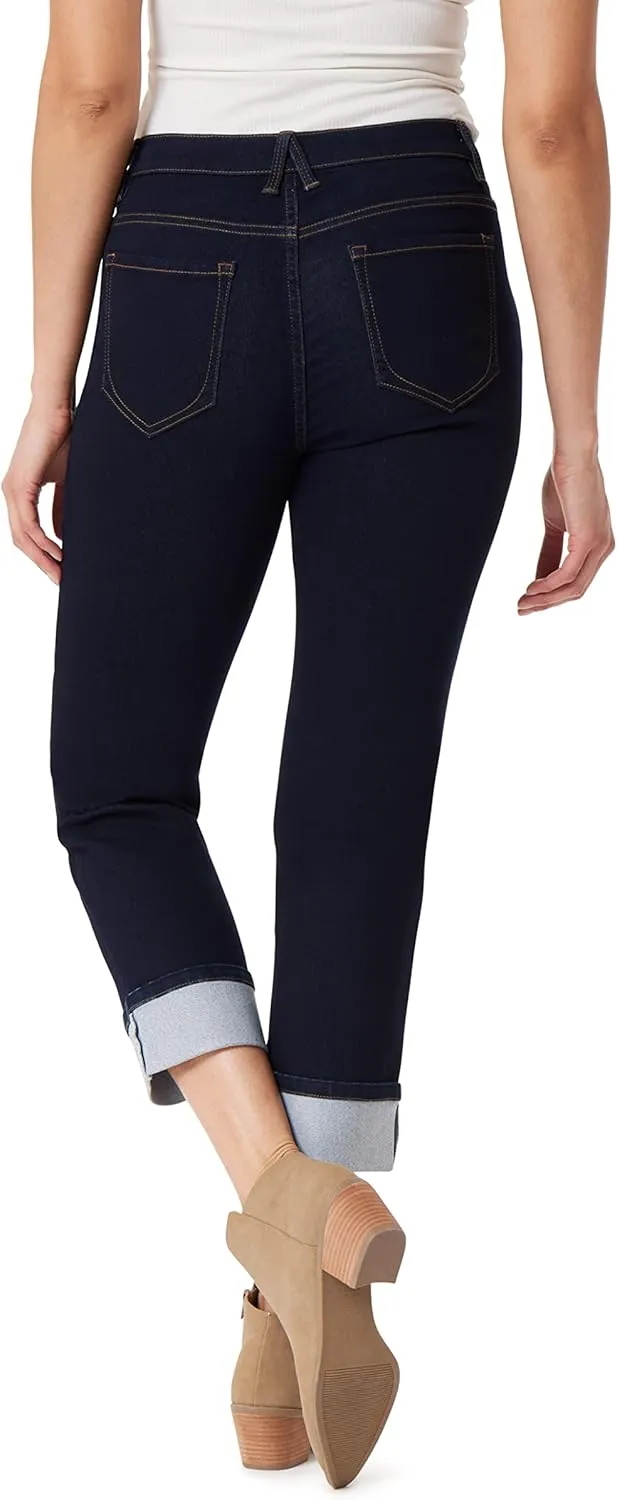 Angels Forever Young Women's Forever Deep Roll Cuff Ankle High-Rise Jeans