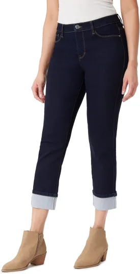 Angels Forever Young Women's Forever Deep Roll Cuff Ankle High-Rise Jeans