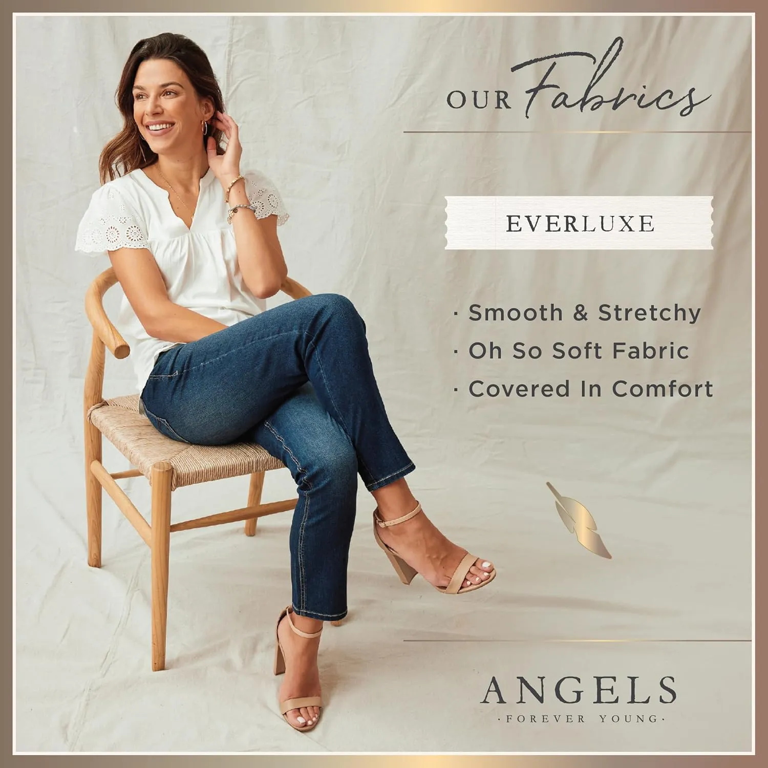Angels Forever Young Women's Forever Deep Roll Cuff Ankle High-Rise Jeans