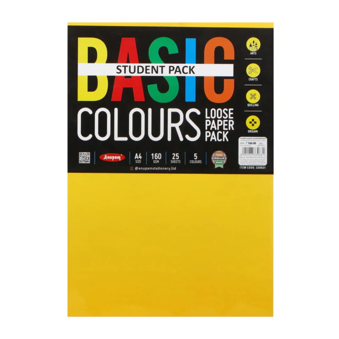 Anupam Basic-Colours-Loose-Paper-Pack-A4 Size