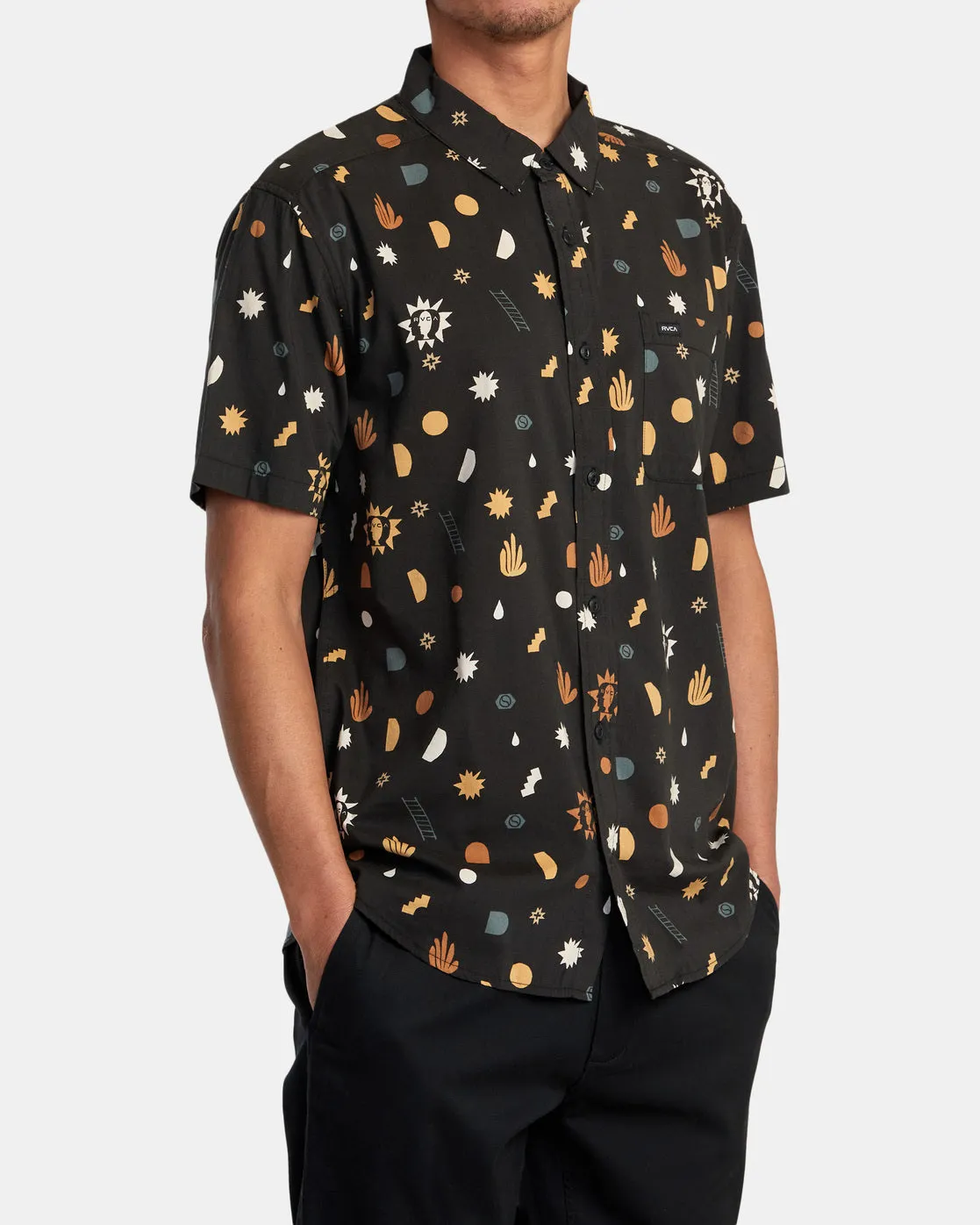 Anytime Short Sleeve Woven Shirt - Pirate Black
