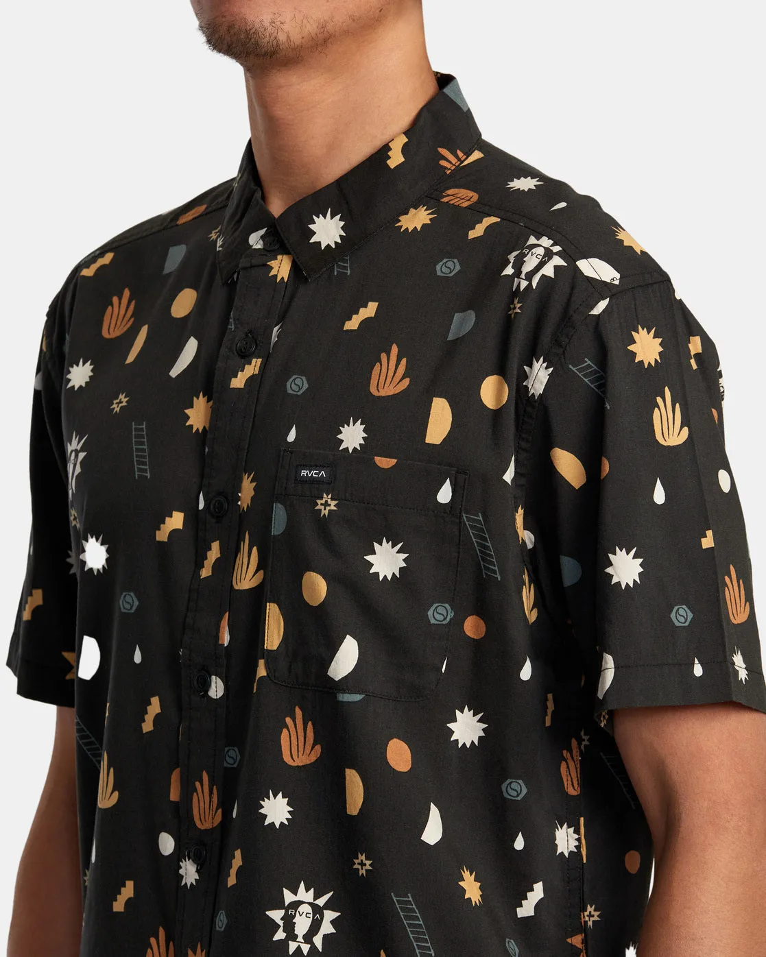 Anytime Short Sleeve Woven Shirt - Pirate Black