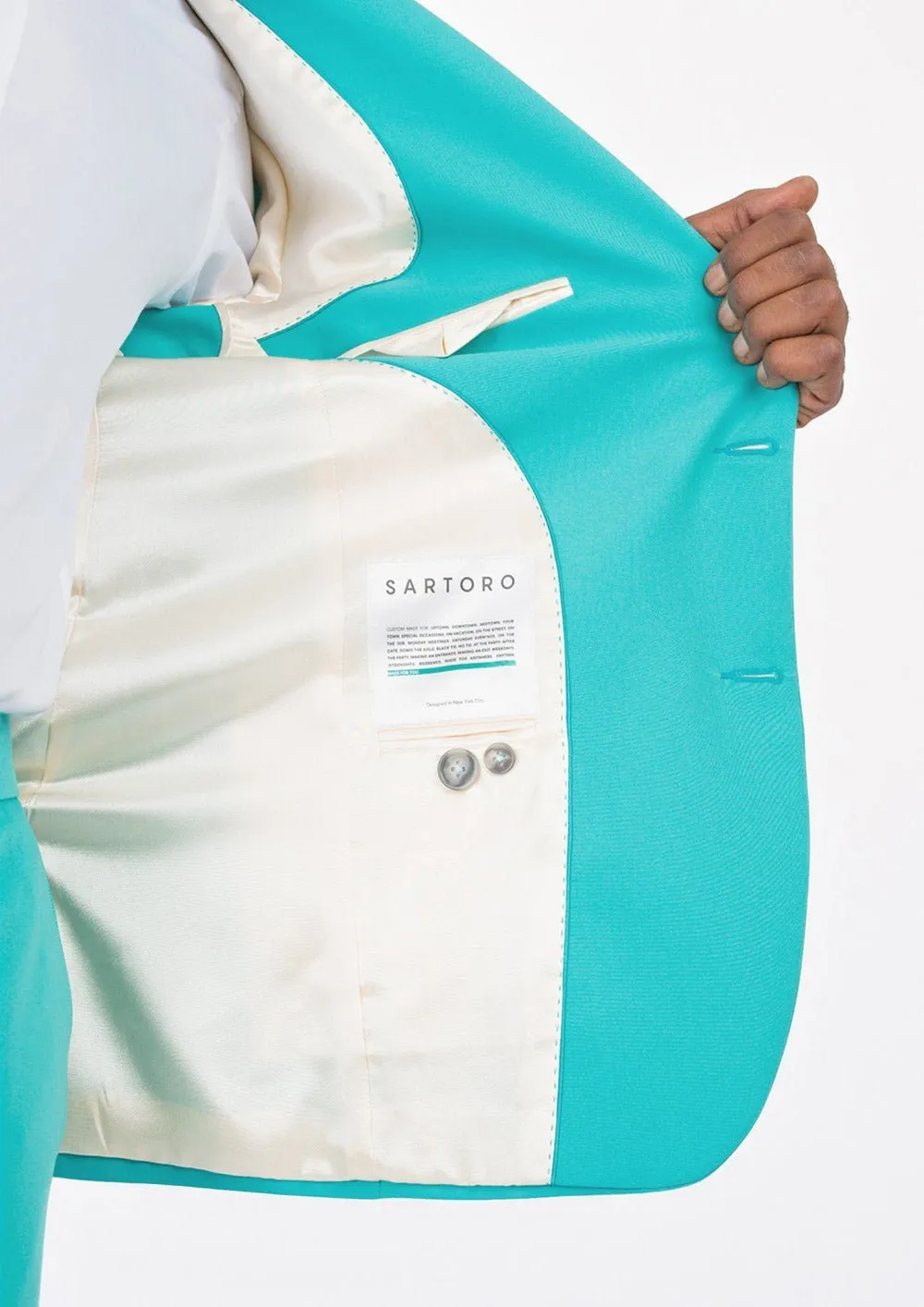 Aqua Blue Stretch Suit - Starkman Party