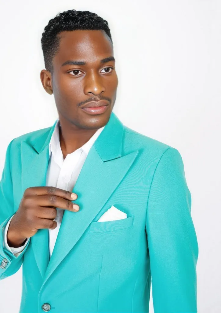 Aqua Blue Stretch Suit - Starkman Party