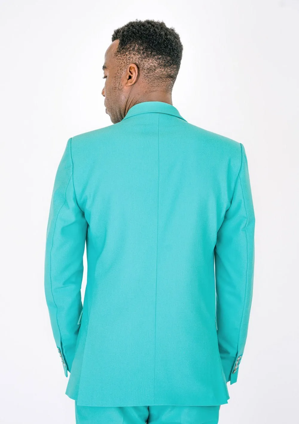 Aqua Blue Stretch Suit - Starkman Party