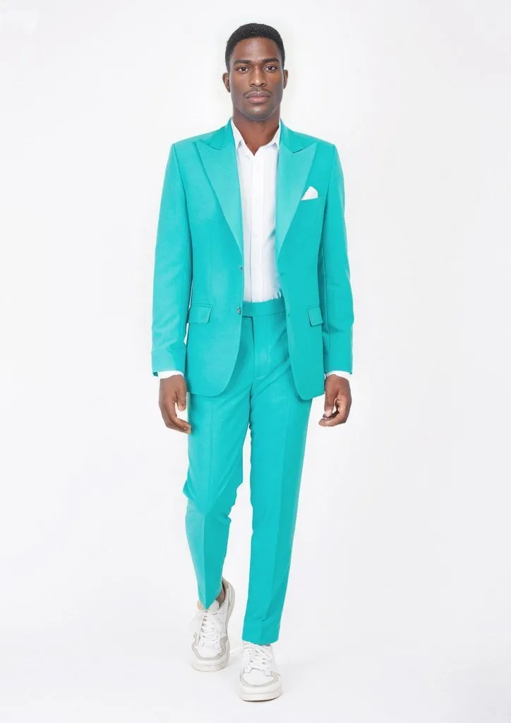 Aqua Blue Stretch Suit - Starkman Party