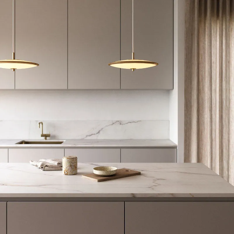 Art Deco Brushed Brass Pendant Light