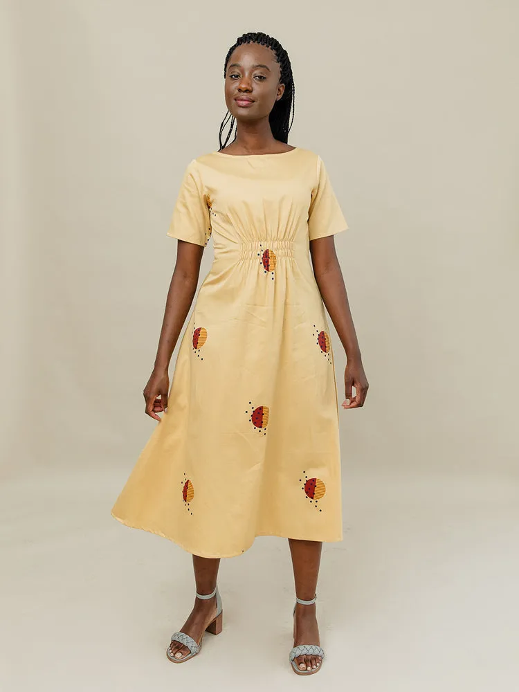 Artsy Traveler Midi Dress - Honeycomb