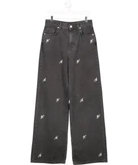 AXEL ARIGATO Grey Play Straight embroidered logo Jeans W32
