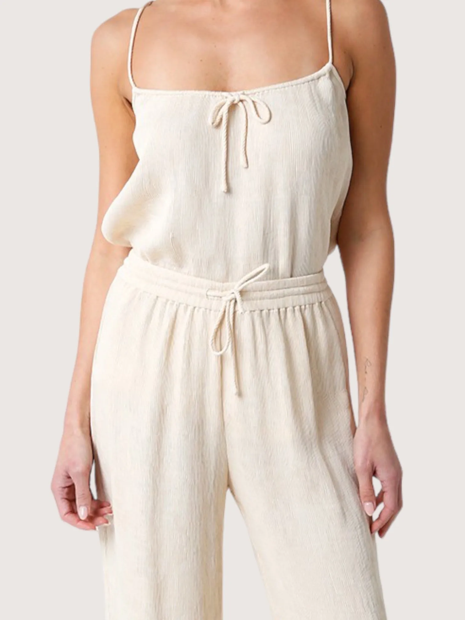Beige Textured Pant