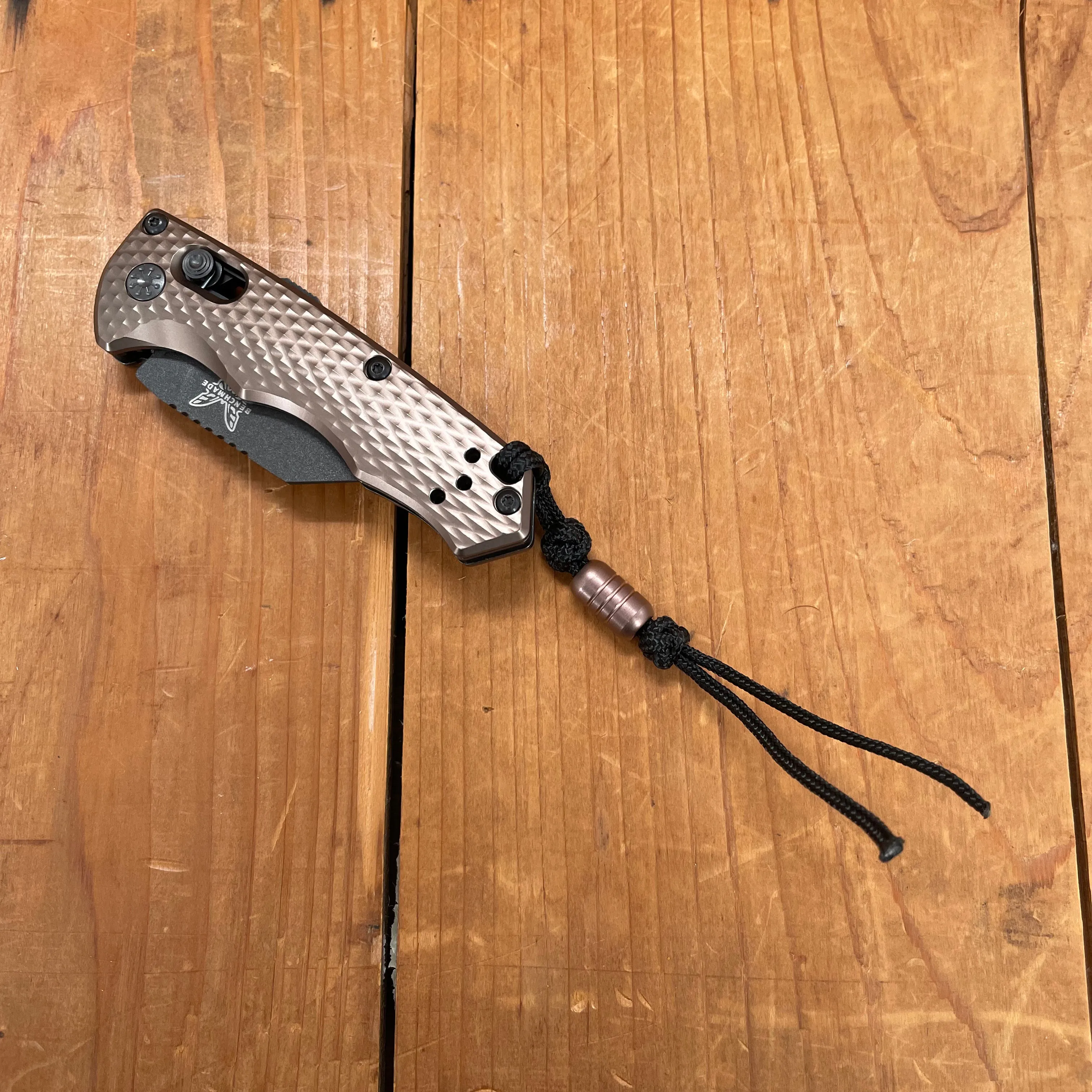 Benchmade 2950BK-1 Partial Immunity Wharncliffe CPM-M4 Auto AXIS Lock Burnt Bronze Handle