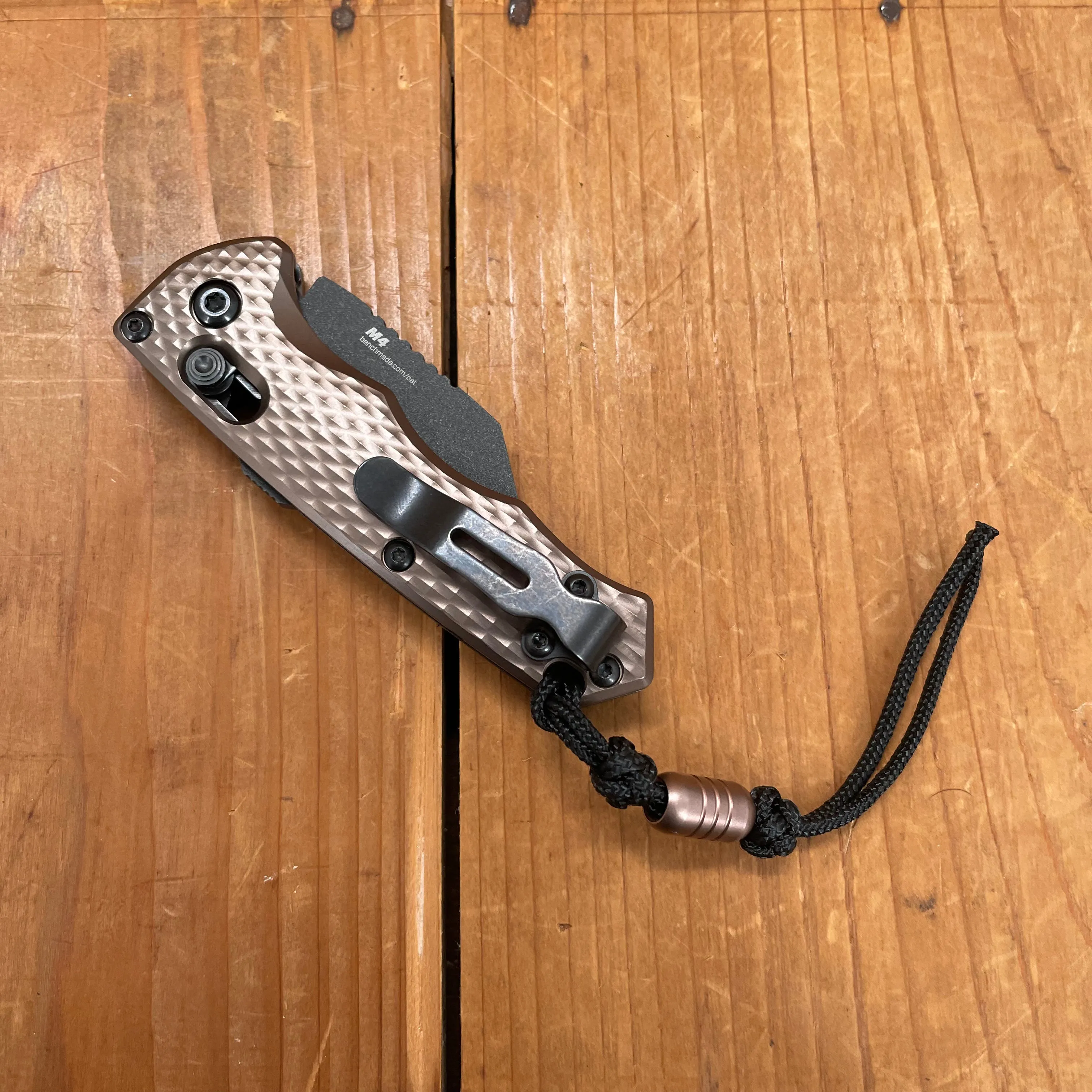 Benchmade 2950BK-1 Partial Immunity Wharncliffe CPM-M4 Auto AXIS Lock Burnt Bronze Handle