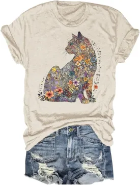Beopjesk Womens Summer Giraffe Printed T-Shirt Funny Cute Animal Graphic Tees Tops