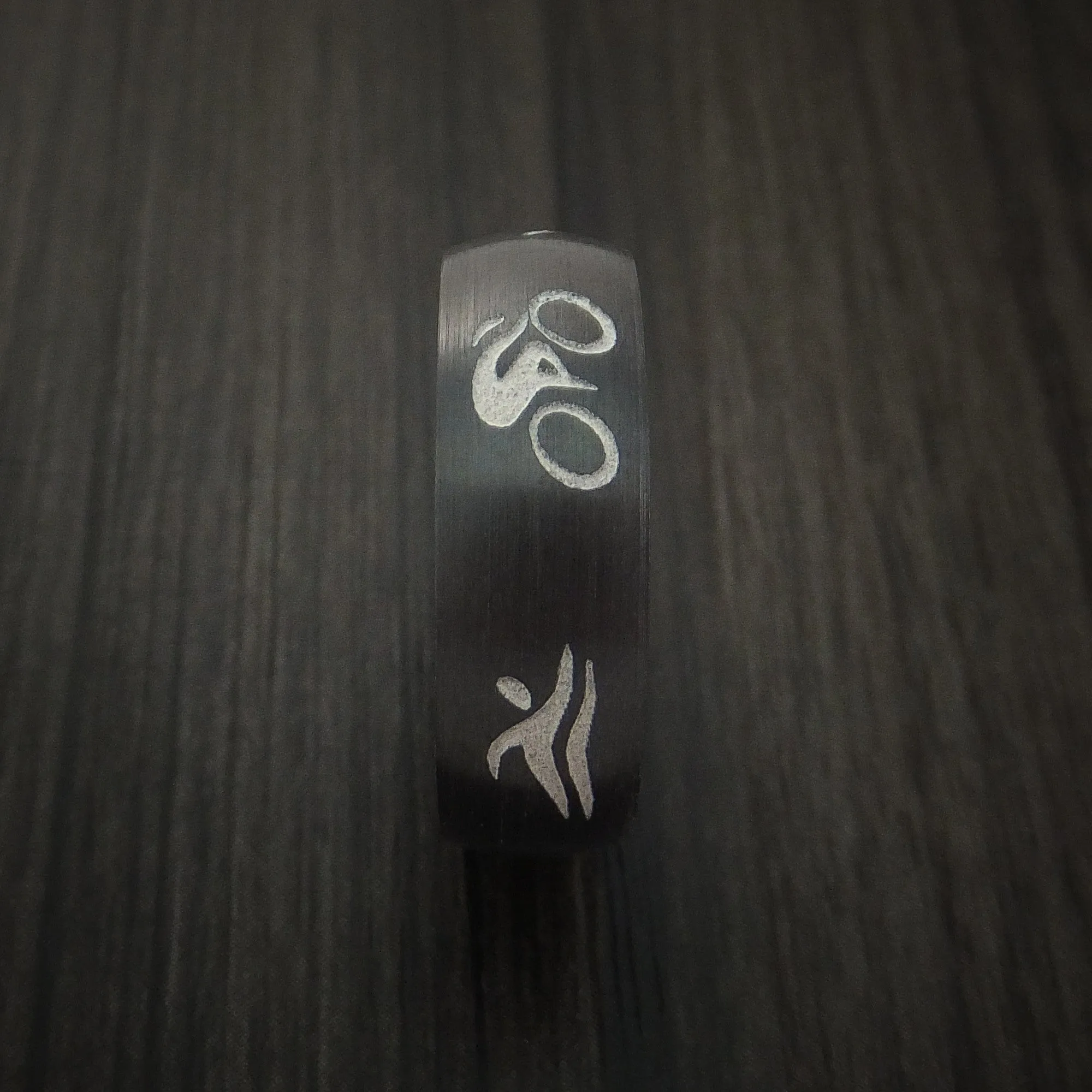 Black Titanium Triathlon Band Custom Made Men's Ring