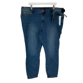 Blue Denim Jeans Skinny Tahari By Arthur Levine, Size 24