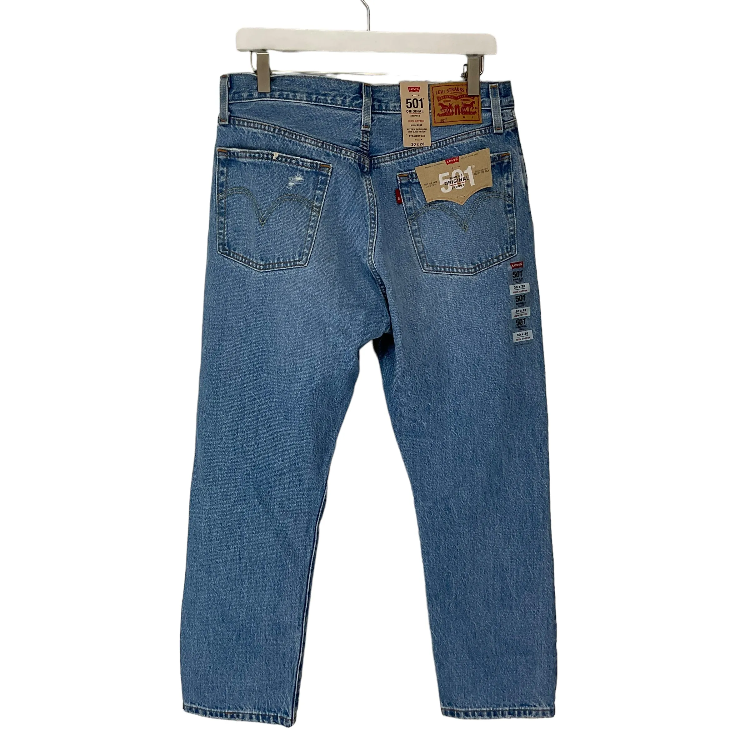 Blue Denim Jeans Straight Levis, Size 8