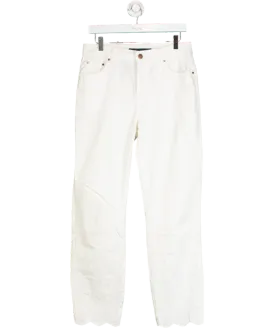 Boden White Slim Straight Leg Embroidered Jeans Tall Fit UK 12