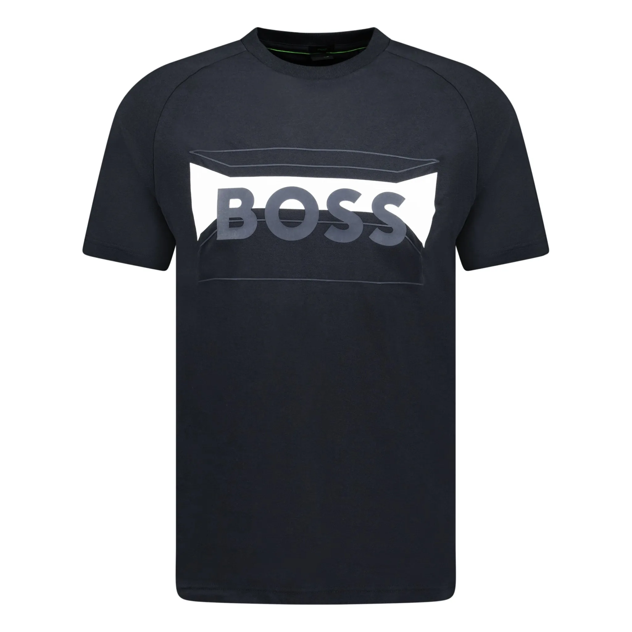 BOSS COTTON-BLEND REGULAR-FIT T-SHIRT WITH LOGO ARTWORK BLACK