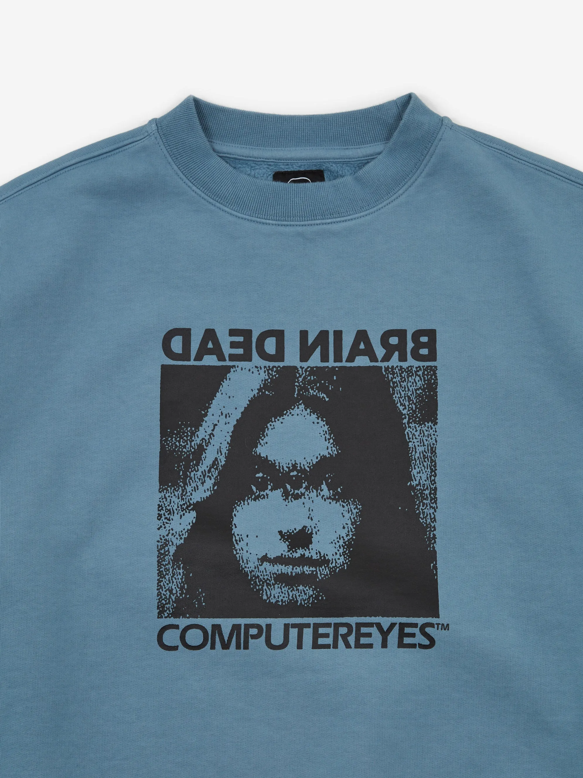 Brain Dead Computer Eyes Crewneck Sweatshirt - Light Blue