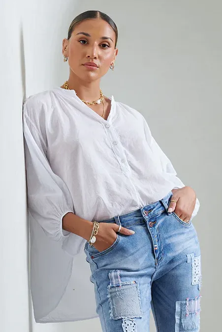 Brie Cotton Top in White
