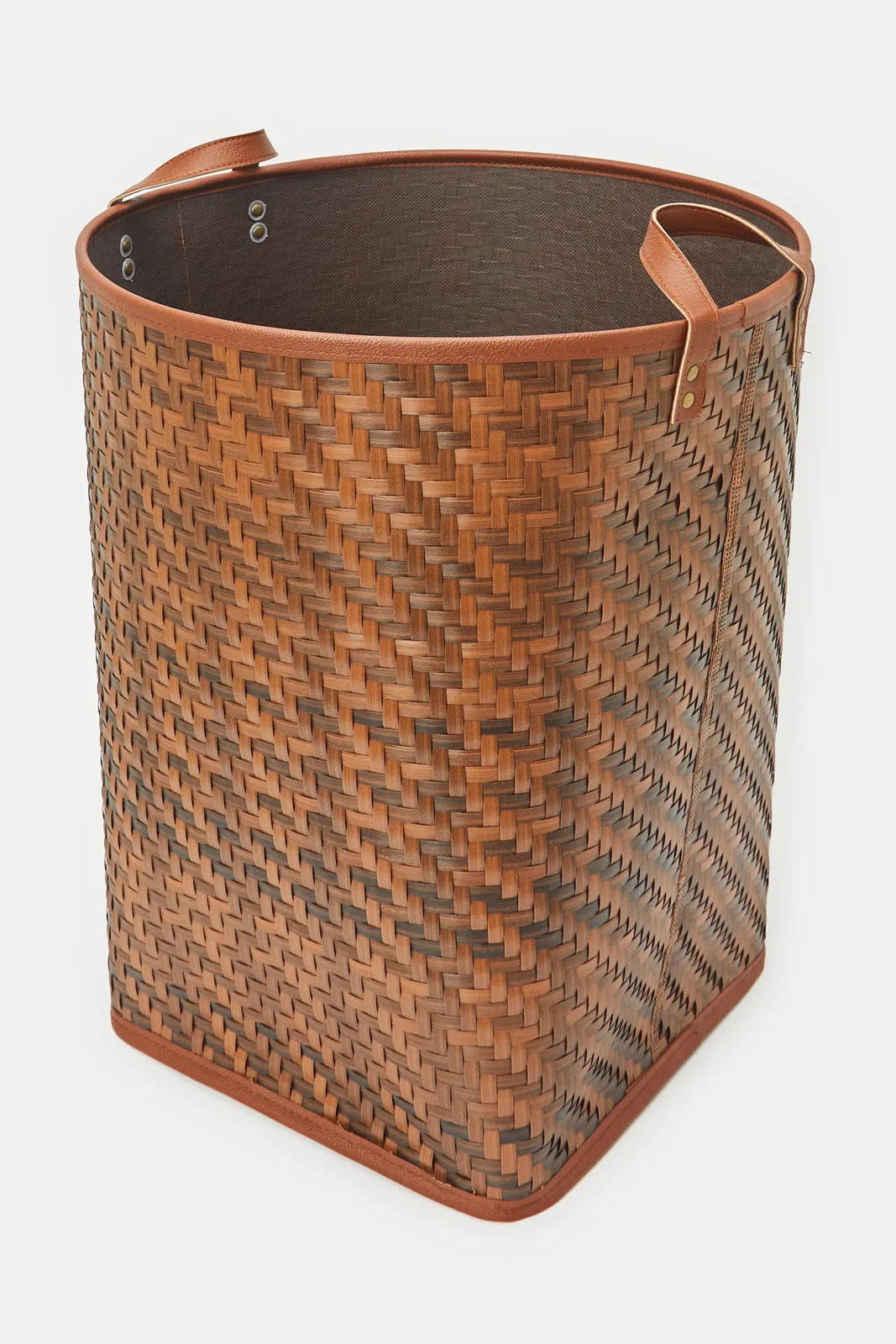 Brown Round Laundry Hamper (Large)