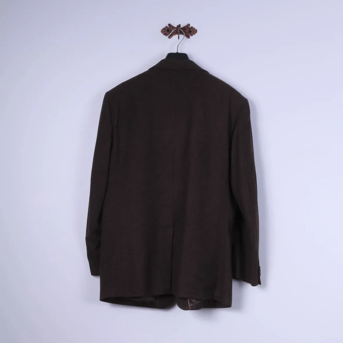 Bugatti Men 52 42 Blazer Brown 100% Wool Single Breasted Woolmark Classic Jacket