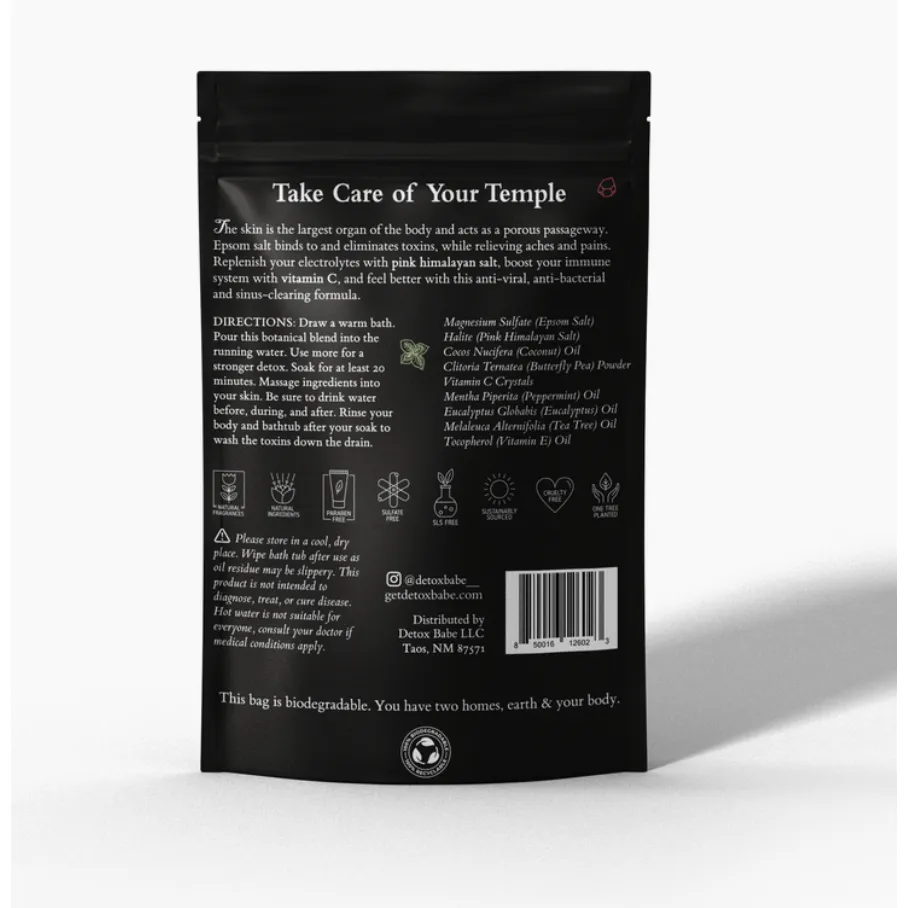 Bye Bye Sniffles Organic Detox Bath Salt Soak (24 oz)